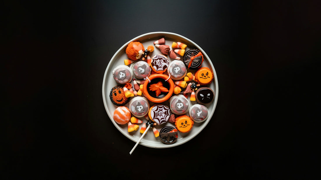 enjoying halloween treats 
